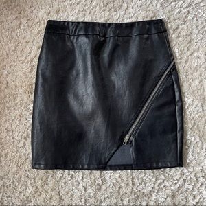 Black faux leather skirt